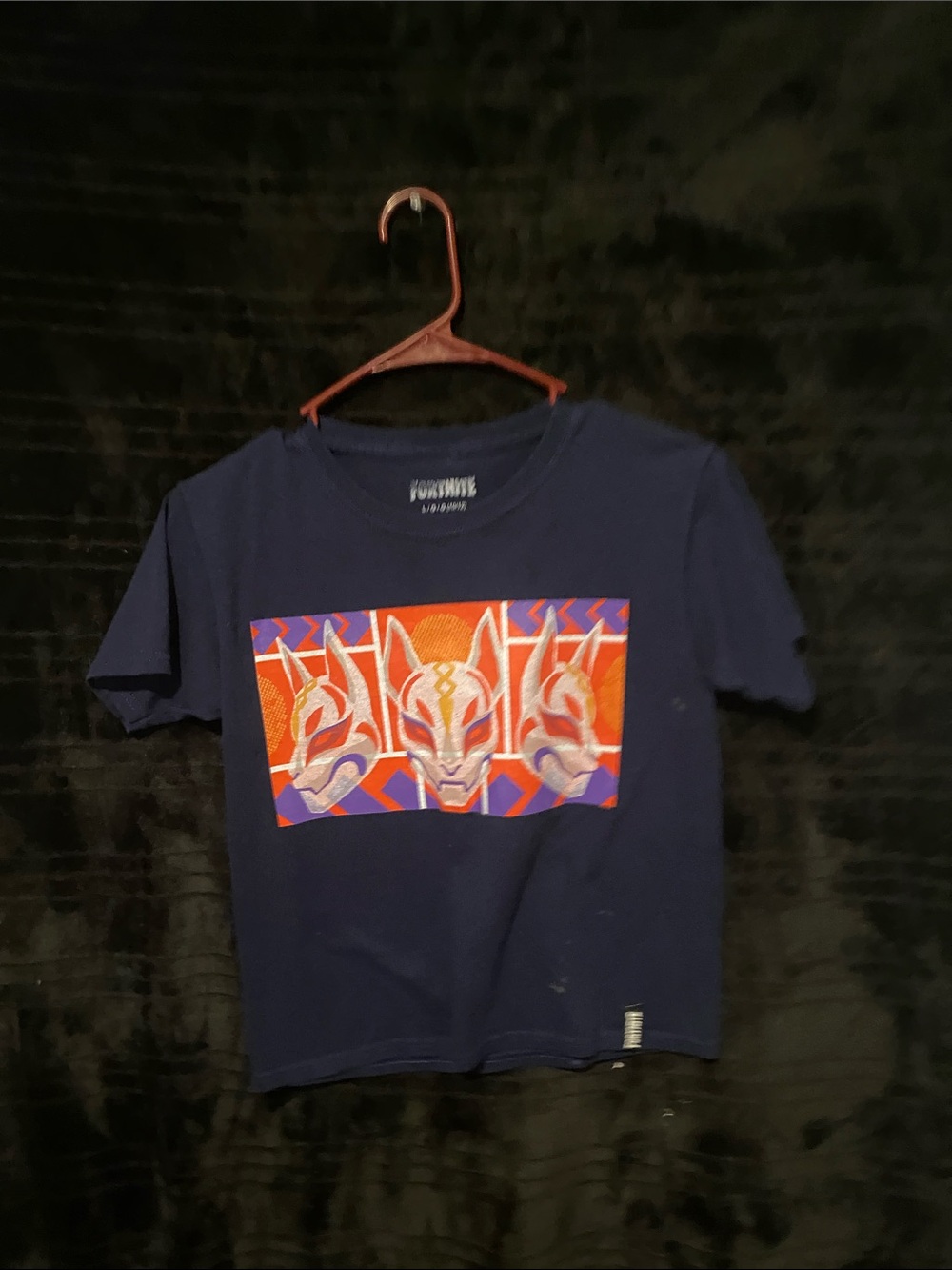 Fortnite Kids Short Sleeve Graphic Tee - Navy with Orange Print